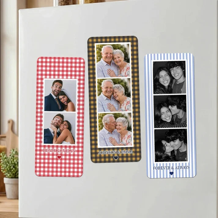 Personalized Acrylic Magnet with Affectionate Couple Photo Booth Strip, Unique Gift for Partner