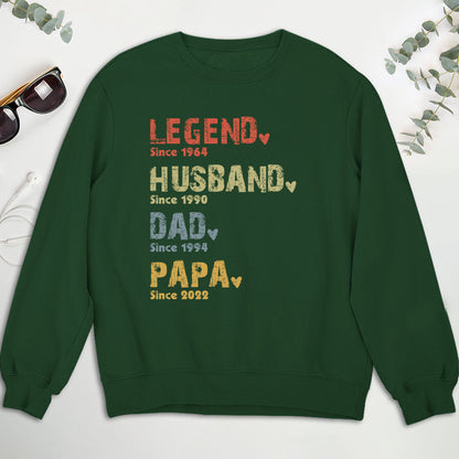 Legend Husband Dad Papa Classic Tee, Personalized Family Quote Shirt, Meaningful Unique Gift for Dad or Grandpa