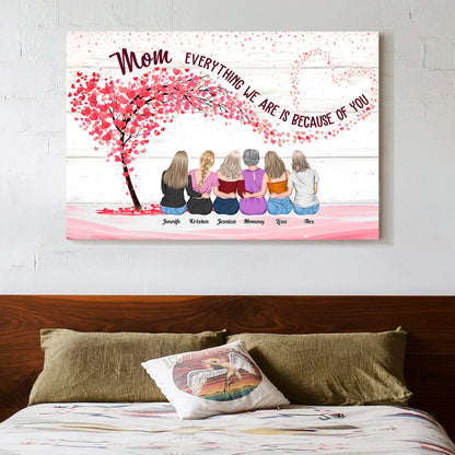 Personalized Mother & Daughters Canvas/Poster - Everlasting Bond Gift