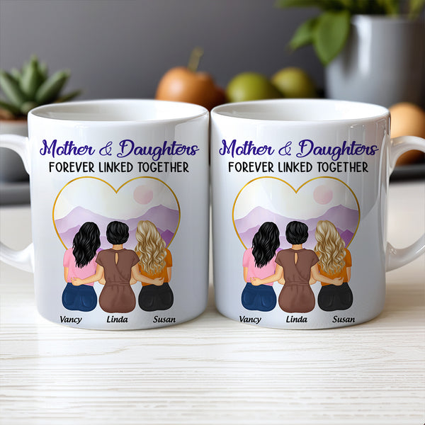 Personalized Mug for Mother and Daughters – Heartwarming Family Gift with Custom Names, Great for Mother's Day or Family Gatherings