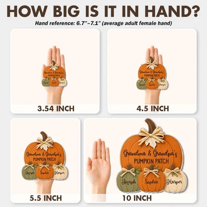 Personalized Acrylic Magnet, Rustic Pumpkin Patch Fall Decor, Unique Gift for Grandma & Grandpa
