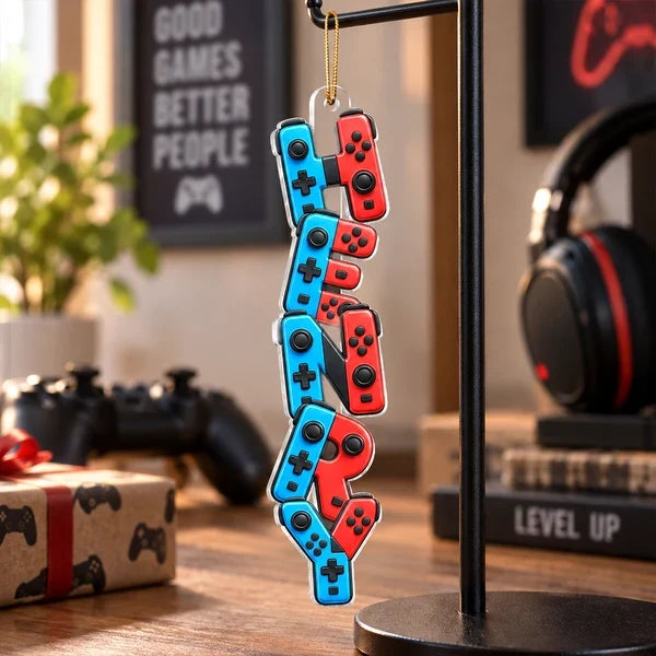 Acrylic Ornament, Personalized Gaming Keepsake for Christmas Tree Decor, Creative Gift for Gamers & Families