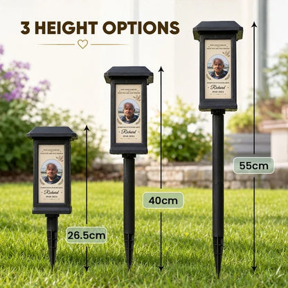 Personalized Solar Garden Stake Light with Photo & Dove, Unique Sympathy Gift for a Garden Memorial