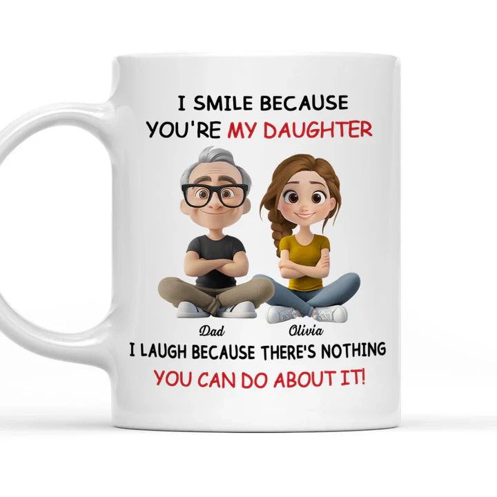 Mug with Mother–Daughter Cartoon, playful message, gift-ready keepsake for coffee or tea, perfect gift for Mom from Daughter