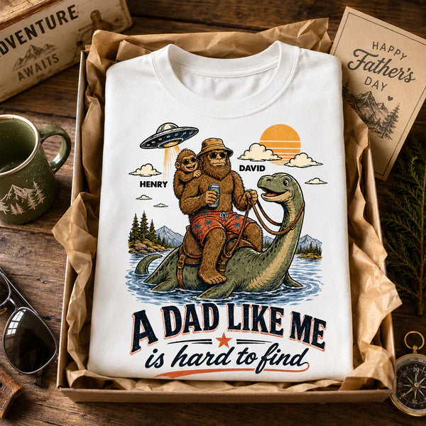 Personalized Bigfoot Classic Tee, A Dad Like Me Retro Lake Monster Shirt, Unique Gift for Dad