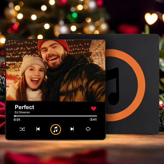 Personalized Acrylic Music Magnet with Couple Photo Custom Song Display Christmas Tree Scene Unique Romantic Gift for Lover