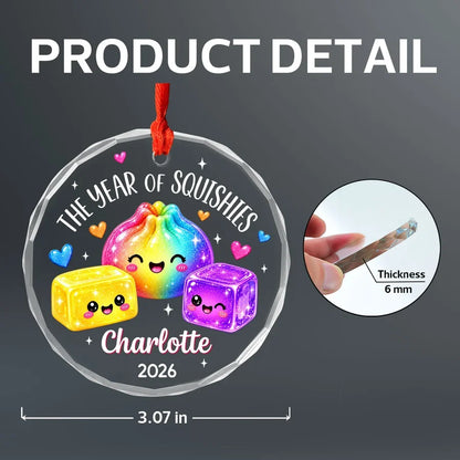 Personalized Crystal Ornament, Rainbow Squishies for a Christmas Tree, Unique Creative Gift for Kids