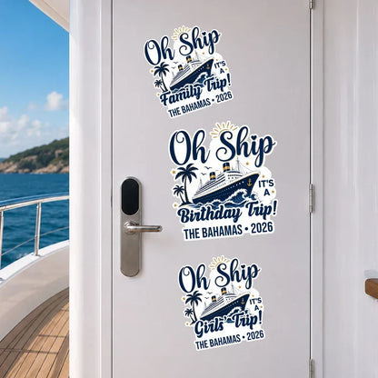 Personalized Acrylic Magnet, Oh Ship Cruise Door Decor, Creative Gift for Family Vacation Keepsake