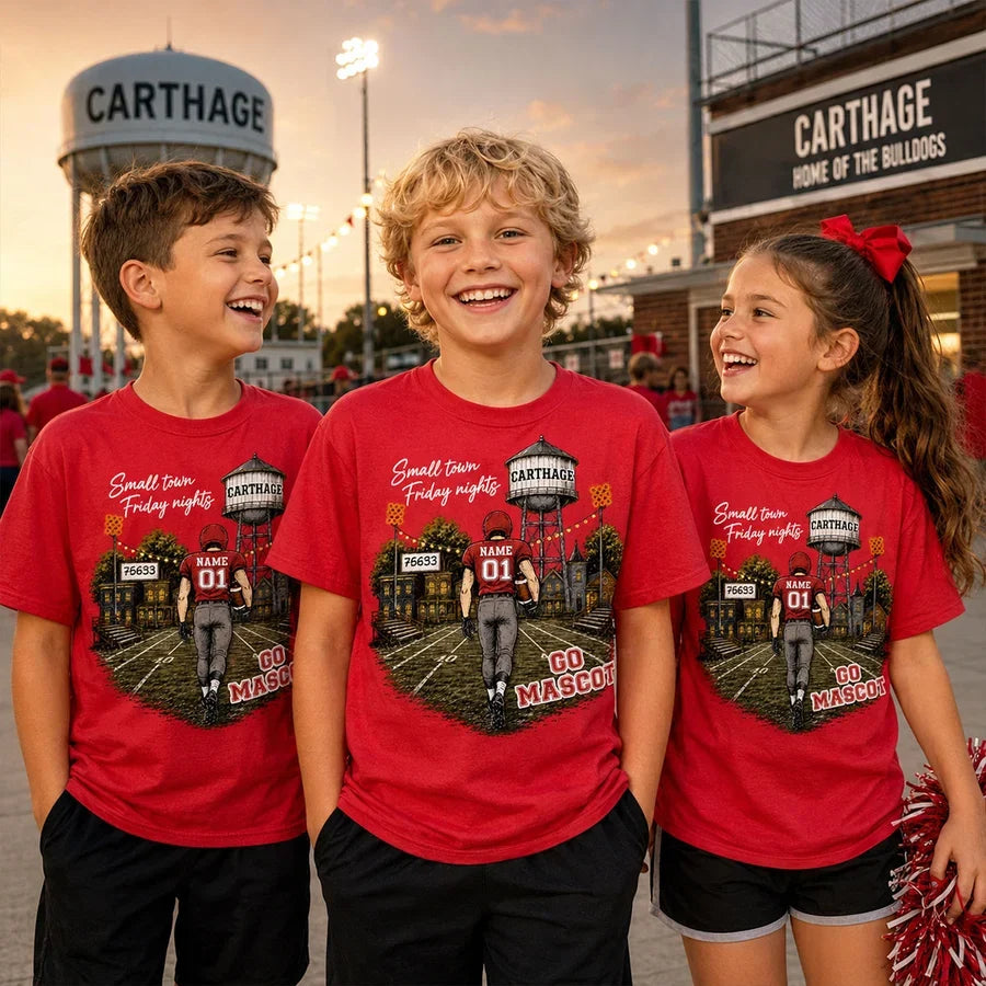 Personalized Classic Tee, Football Player Walking onto a Lit Field, Creative Game Day Gift for Mom