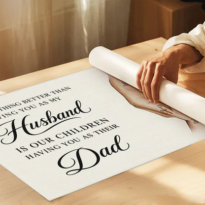 Personalized Poster for Husband & Dad, Warm Family Hands Wall Art, Unique Father's Day Gift