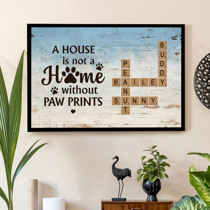 Personalized Pet Lover Poster - 'A House Is Not a Home Without Paw Prints' - Perfect Gift for Animal Enthusiasts