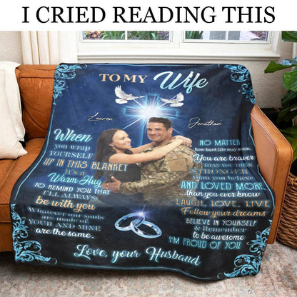 Personazlied Custom Gift For Wife - It's A Warm Hug - Fleece/Sherpa Blanket