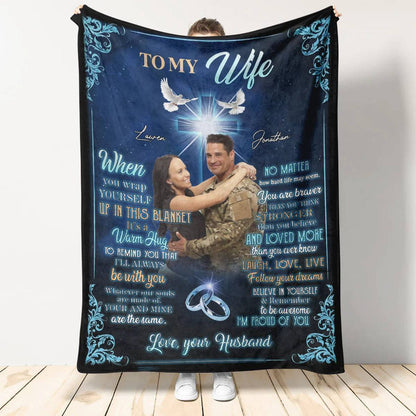 Personazlied Custom Gift For Wife - It's A Warm Hug - Fleece/Sherpa Blanket