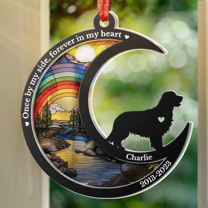 Memorial Personalized Custom Wood and Acrylic Layered Ornament - Sympathy Gift For Dog Lovers