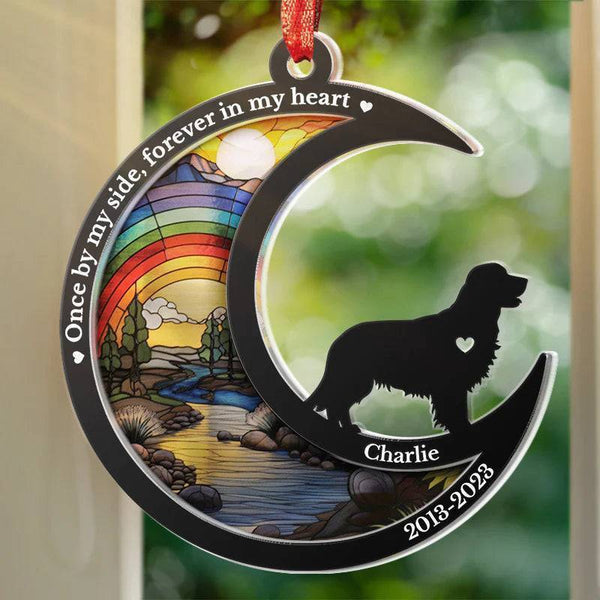 Memorial Personalized Custom Acrylic Ornament - Sympathy Gift For Dog Lovers