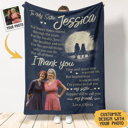 Personalized Custom Blanket For Sisters - Grow Up Together Until We Are Old