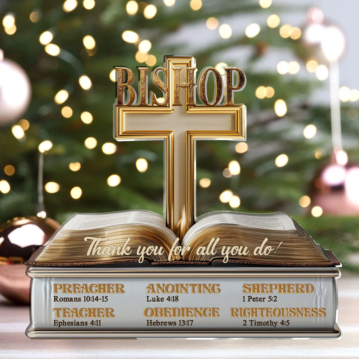 Thank You for All You Do Personalized Shaped Acrylic Block Plaque, Creative Faith Gift for Pastor