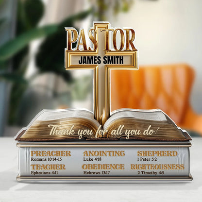 Thank You for All You Do Personalized Shaped Acrylic Block Plaque, Creative Faith Gift for Pastor