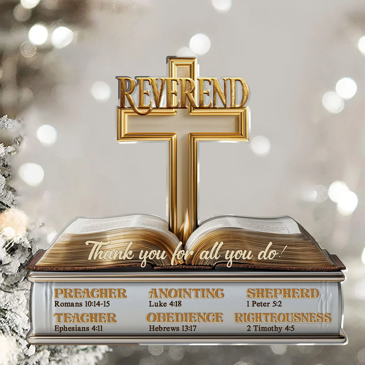Thank You for All You Do Personalized Shaped Acrylic Block Plaque, Creative Faith Gift for Pastor