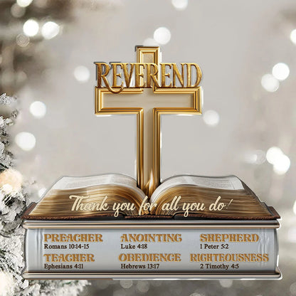 Thank You for All You Do Personalized Shaped Acrylic Block Plaque, Creative Faith Gift for Pastor