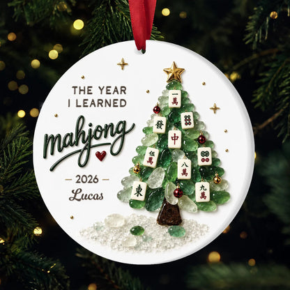 Personalized Ceramic Ornament, Green Mahjong Tree Memory, Creative Gift for Friends and Family
