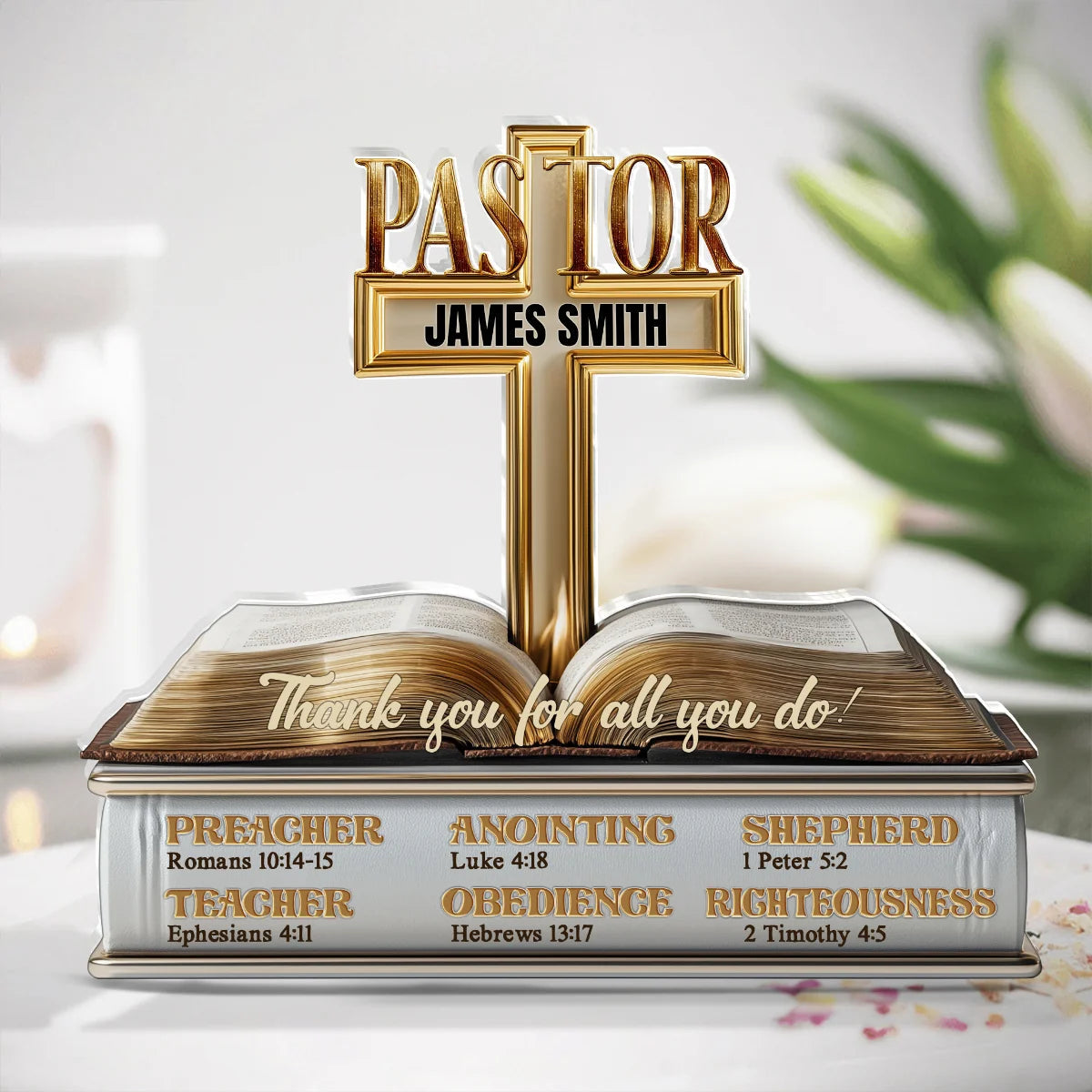 Thank You for All You Do Personalized Shaped Acrylic Block Plaque, Creative Faith Gift for Pastor