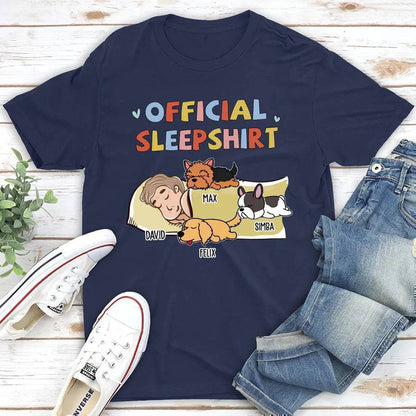 Cozy Canine Dreams - Customizable Dog Print Sleepshirt - Choose Your Style: T-Shirt, Sweatshirt, or Hoodie