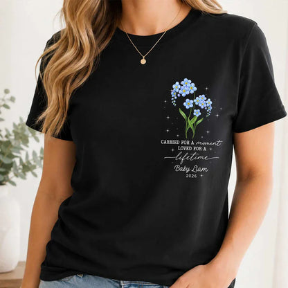 Personalized Classic Tee, Tiny Bloom Memorial Design, Unique Gift for Grieving Parent