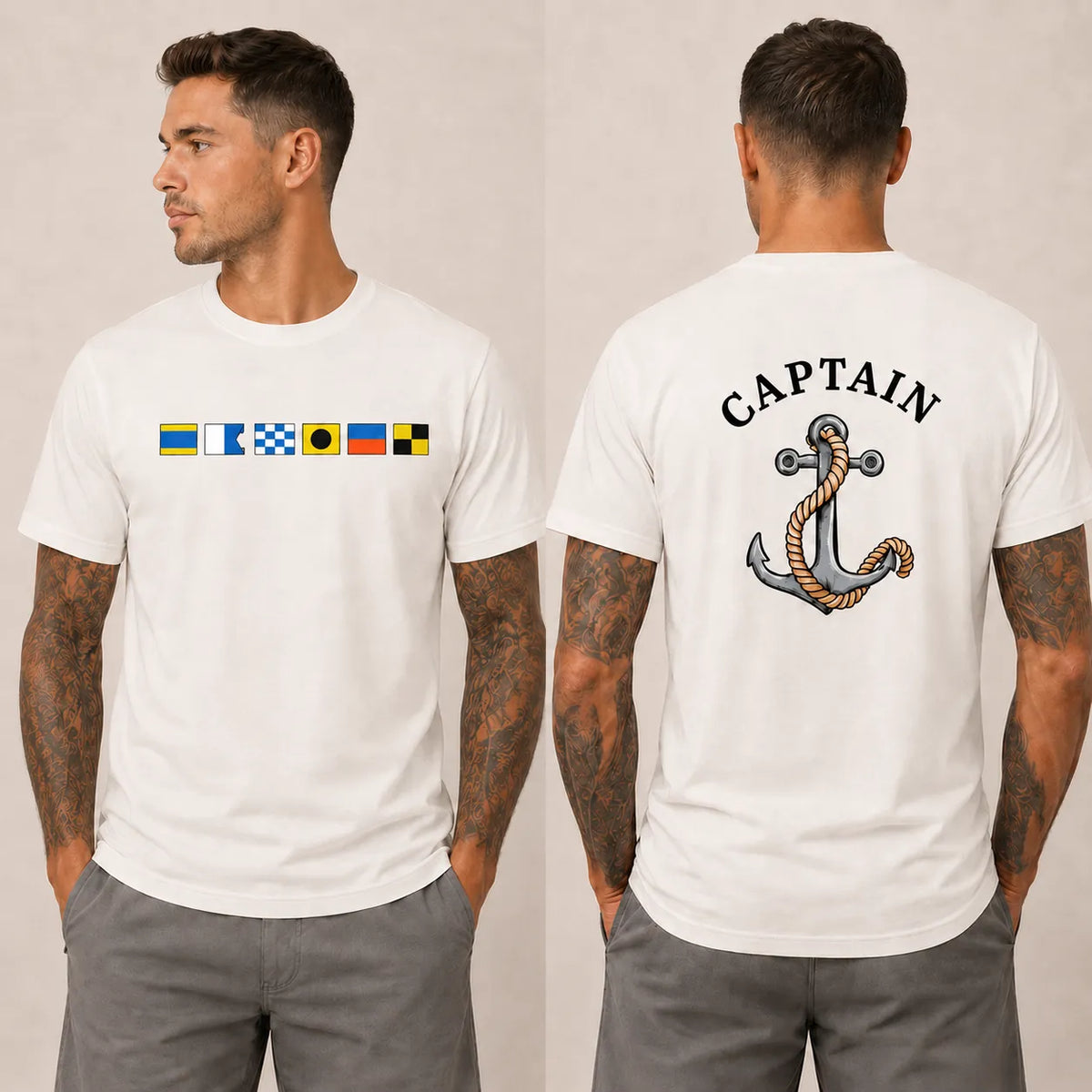 Personalized Nautical Gear: Custom Tee or Hat with Choice of Anchor or Ship Icons, Perfect Gift for Boat Lovers