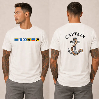 Personalized Nautical Gear: Custom Tee or Hat with Choice of Anchor or Ship Icons, Perfect Gift for Boat Lovers