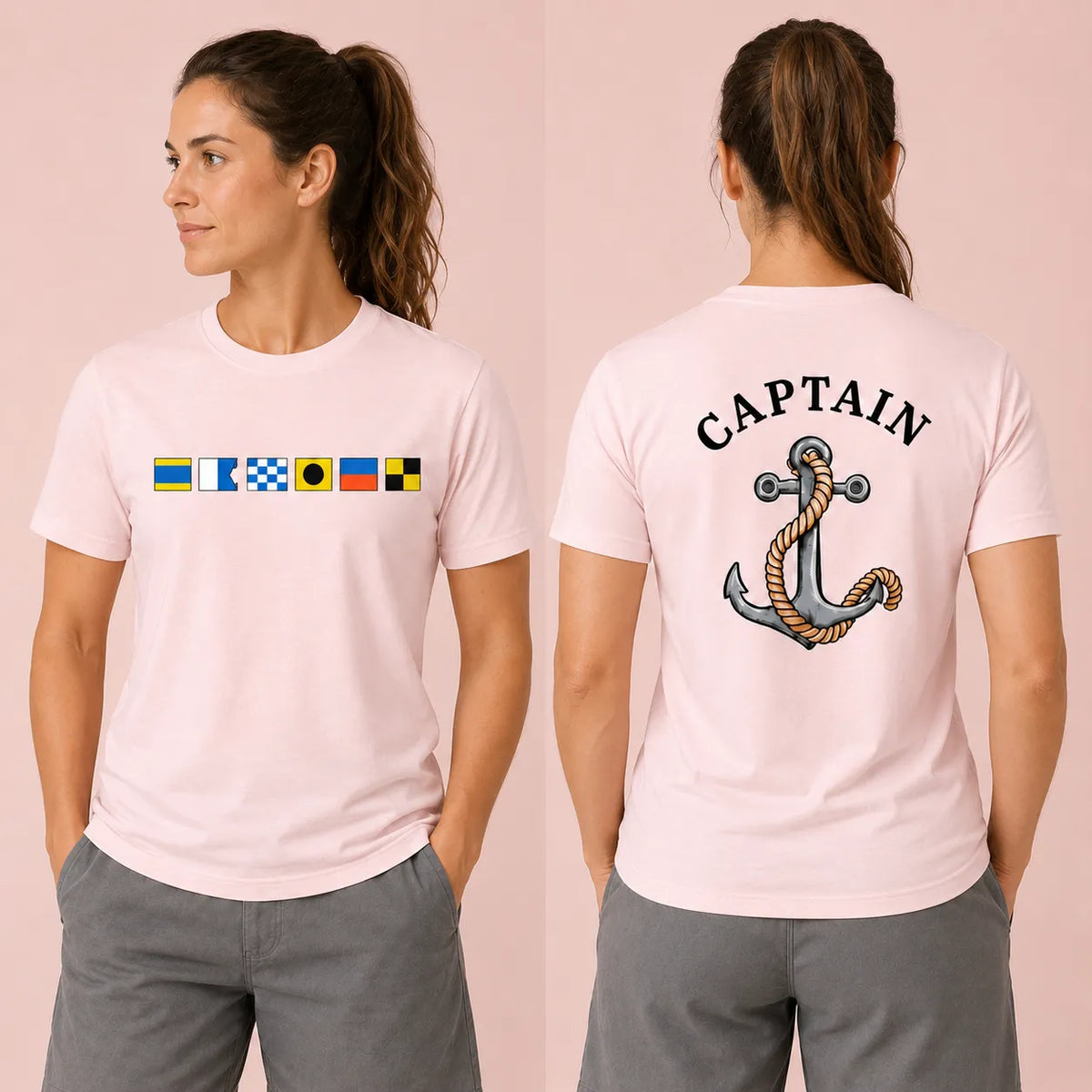 Personalized Nautical Gear: Custom Tee or Hat with Choice of Anchor or Ship Icons, Perfect Gift for Boat Lovers