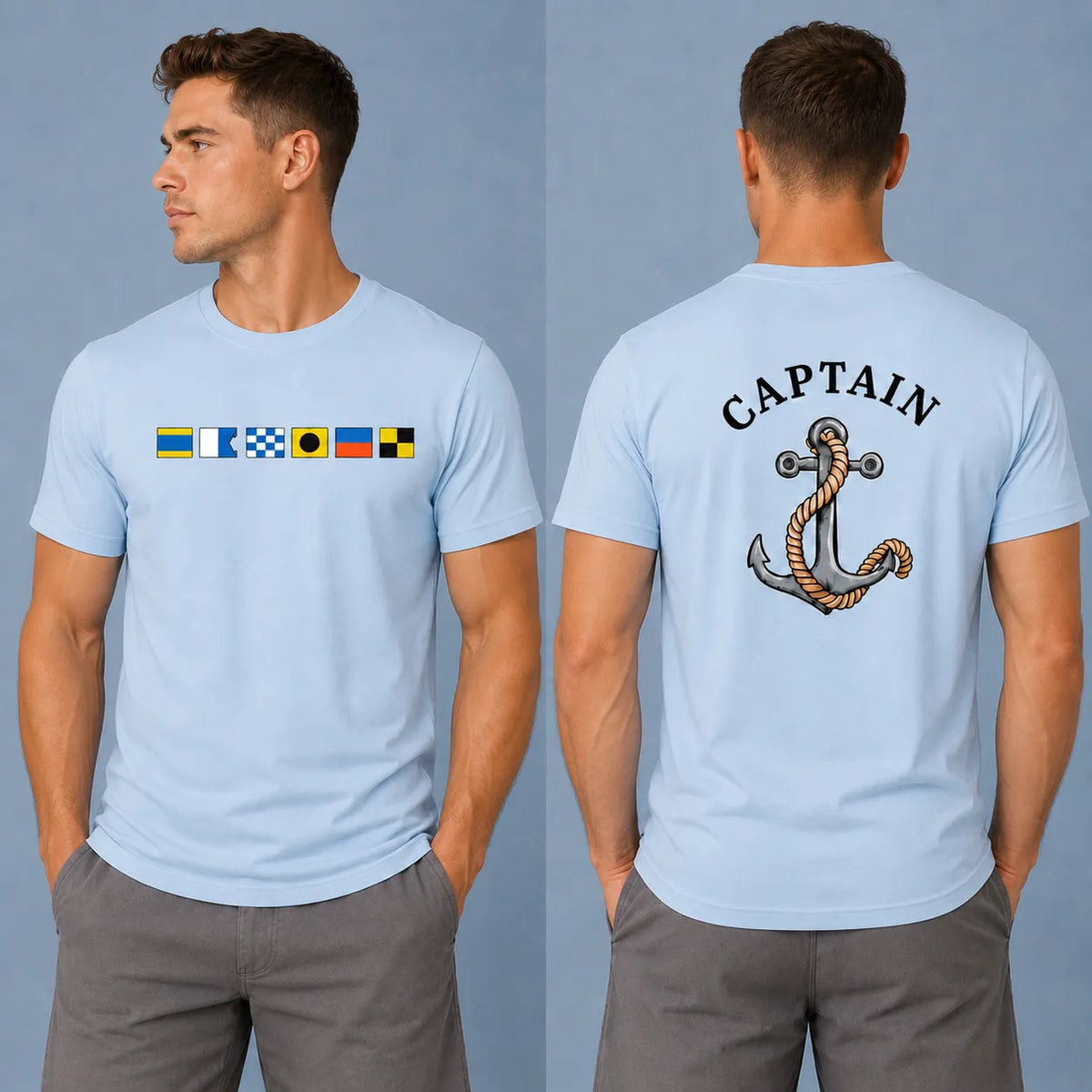 Personalized Nautical Gear: Custom Tee or Hat with Choice of Anchor or Ship Icons, Perfect Gift for Boat Lovers
