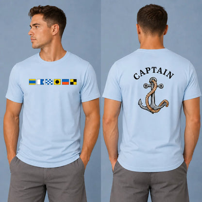 Personalized Nautical Gear: Custom Tee or Hat with Choice of Anchor or Ship Icons, Perfect Gift for Boat Lovers