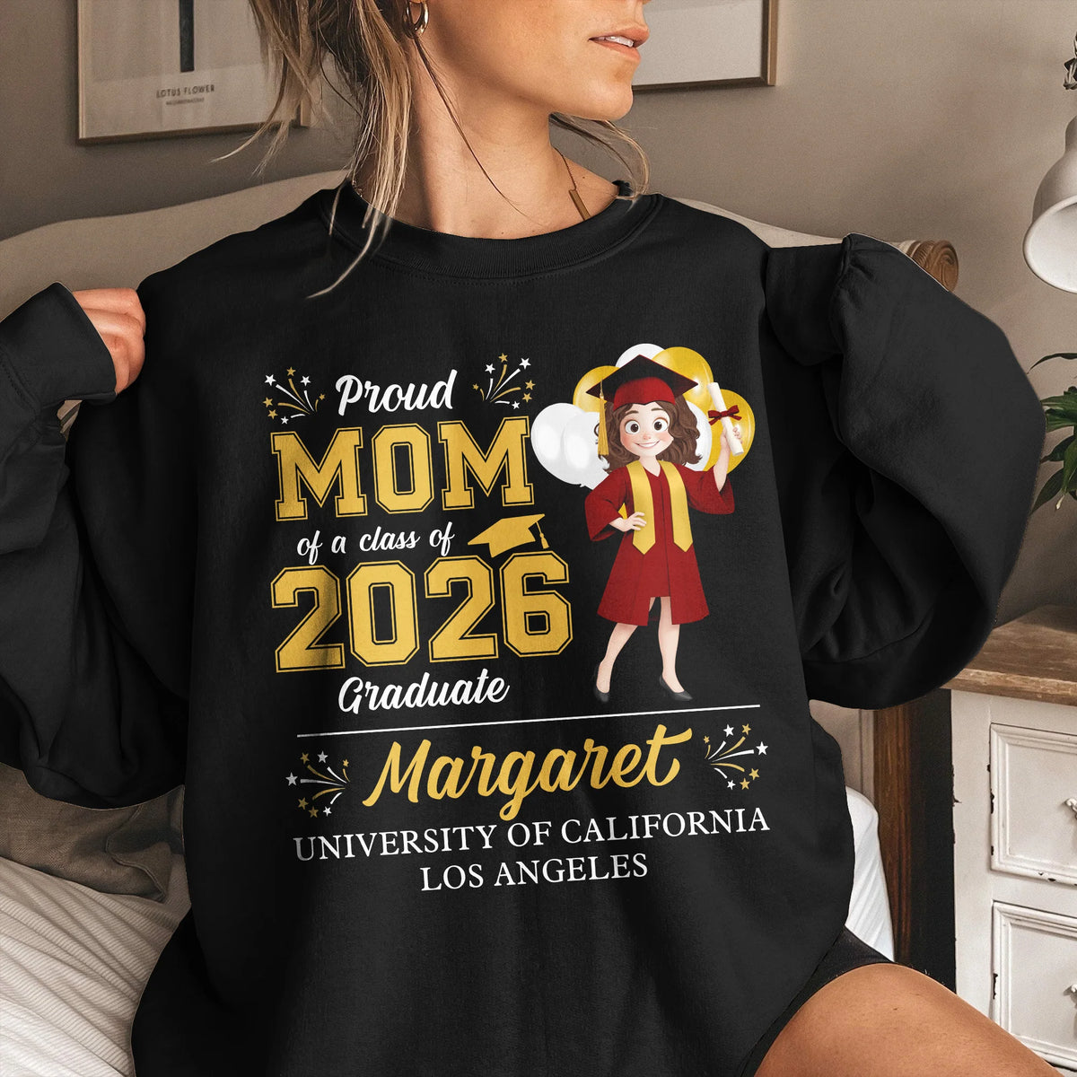 Personalized Graduation Family Matching Classic Tee, Proud Mom Dad Grandma Shirt for Campus Photos, Unique Gift
