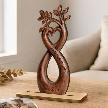 2-Layer Wooden Plaque, Personalized Infinity Heart Tree for a Lasting Bond, Creative Gift for Her or Him