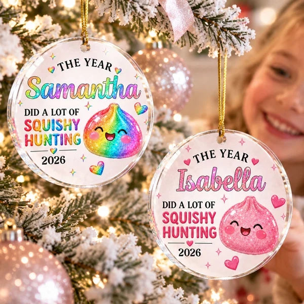 Personalized Acrylic Ornament, Rainbow Dumpling on Christmas Tree, Unique Gift for Kids, Teens & Family