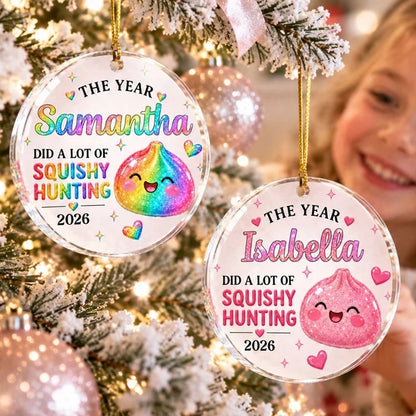 Personalized Acrylic Ornament, Rainbow Dumpling on Christmas Tree, Unique Gift for Kids, Teens & Family