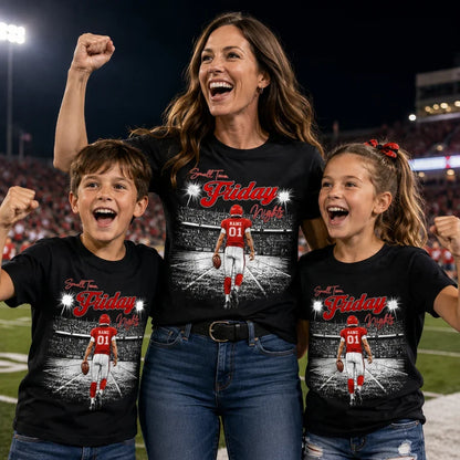 Personalized Sweatshirt, Football Player Walking Onto a Floodlit Field, Creative Gift for Football Fans