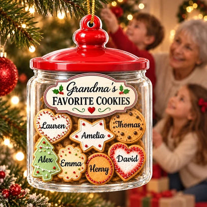 Personalized Acrylic Ornament, Grandma's Cookie Jar on a Christmas Tree, Unique Gift for Grandma