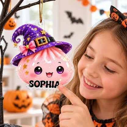 Personalized Acrylic Ornament, Cute Halloween Dumpling Keepsake, Unique Gift for Kids and Teens