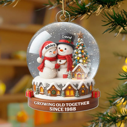 Christmas Snow Globe Acrylic Ornament | Romantic Holiday Décor | Thoughtful Gift for Couples