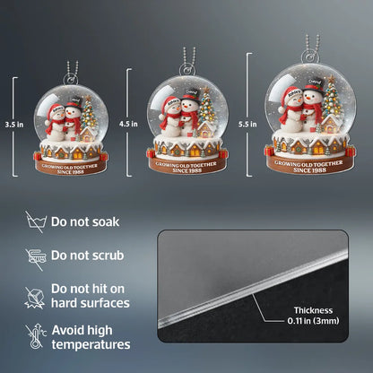 Christmas Snow Globe Acrylic Ornament | Romantic Holiday Décor | Thoughtful Gift for Couples