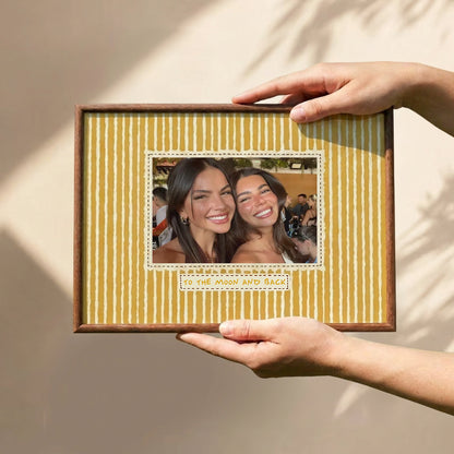Personalized Wooden Photo Frame, To The Moon And Back Beach Keepsake, Unique Gift For Sister Or Friend