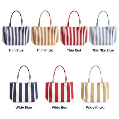 Striped Pocket Tote Bag, Personalized Sorority Keepsake for Sunlit Beach Days, Creative Gift for a Sorority Sister