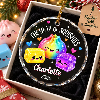 Personalized Crystal Ornament, Rainbow Squishies for a Christmas Tree, Unique Creative Gift for Kids