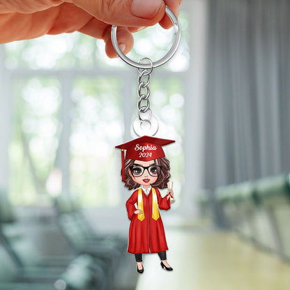 Personalized Graduation Acrylic Keychain, Creative Gift for Classmates, Heartwarming Graduation Gift from Parents