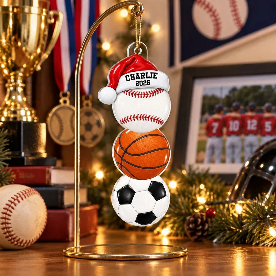 Personalized Acrylic Ornament, Celebrate Their Game on the Christmas Tree, Creative Gift for Kids and Sports Fans