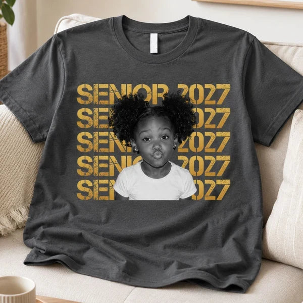 Personalized Photo Classic Tee, Bold Senior Design for Graduation, Unique Gift for a Graduate