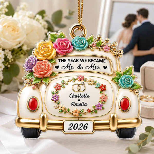 Personalized Acrylic Ornament, The Year We Became Mr. & Mrs., Unique Gift for Couple