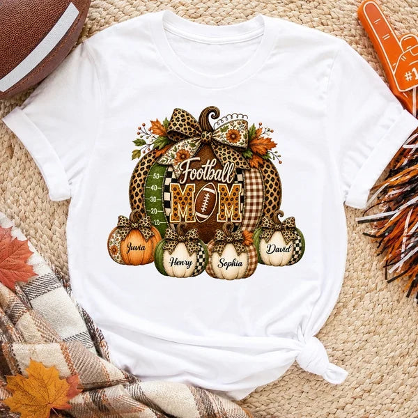 Proud Football Mom Sweatshirt, Personalized Rustic Fall Artwork, Creative Keepsake Gift for Football Moms